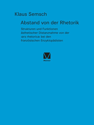 cover image of Abstand von der Rhetorik